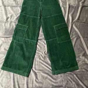 Green Corduroy Teen Cargo Pants